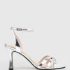 Saige85 Strappy Sandal In Silver Mirror