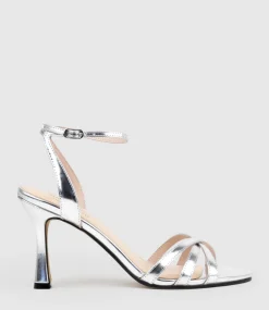 Saige85 Strappy Sandal In Silver Mirror