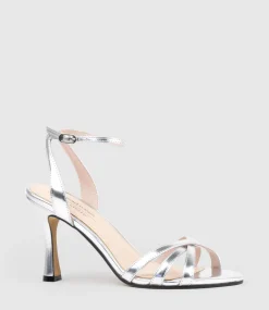 Saige85 Strappy Sandal In Silver Mirror