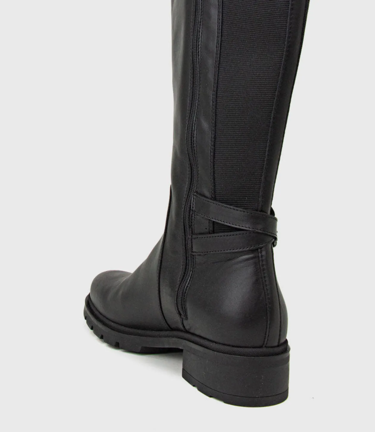 Saints Classic Flat Knee High Boot In Black