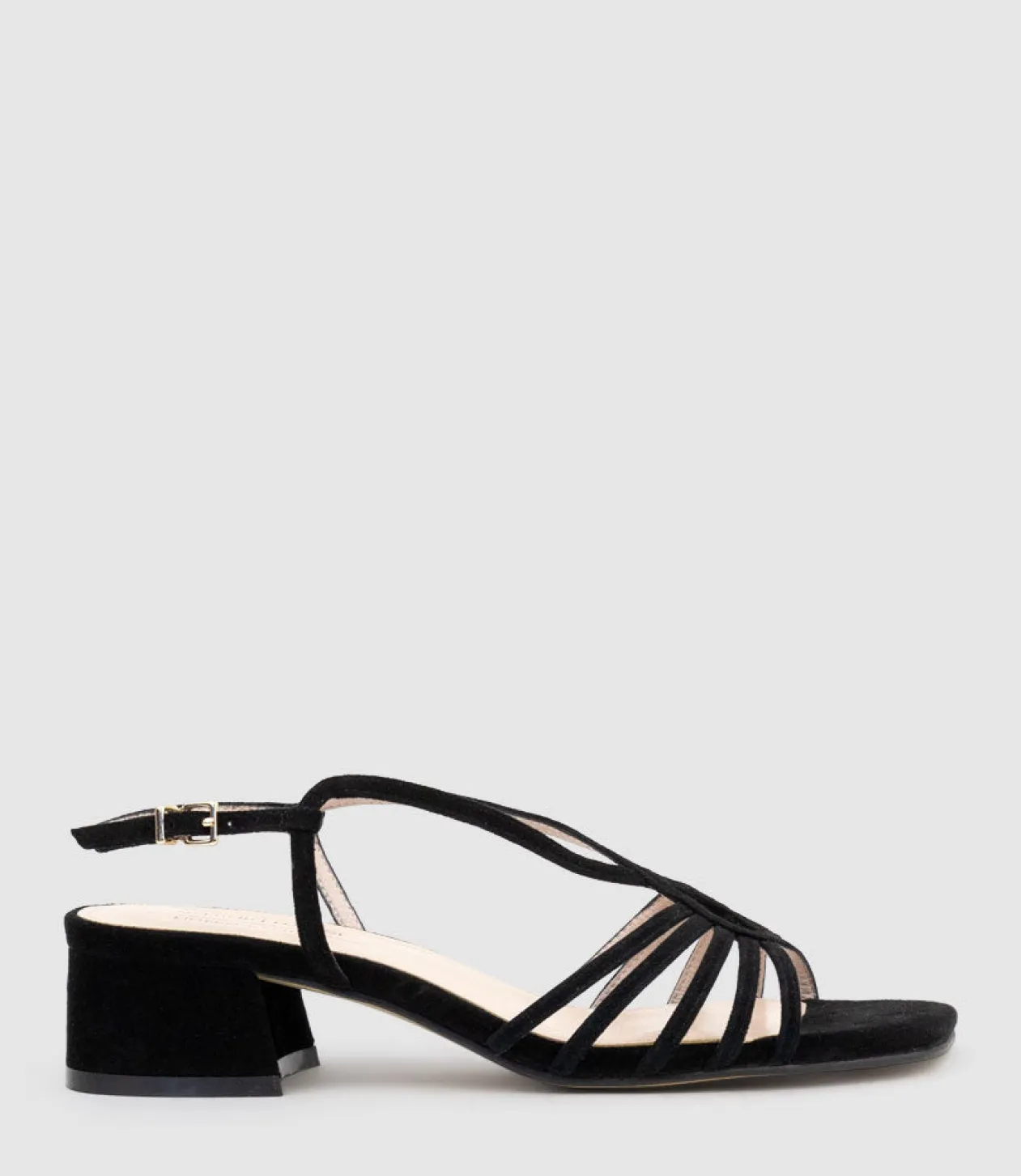 Sama35 Strappy Sandal In Black Suede