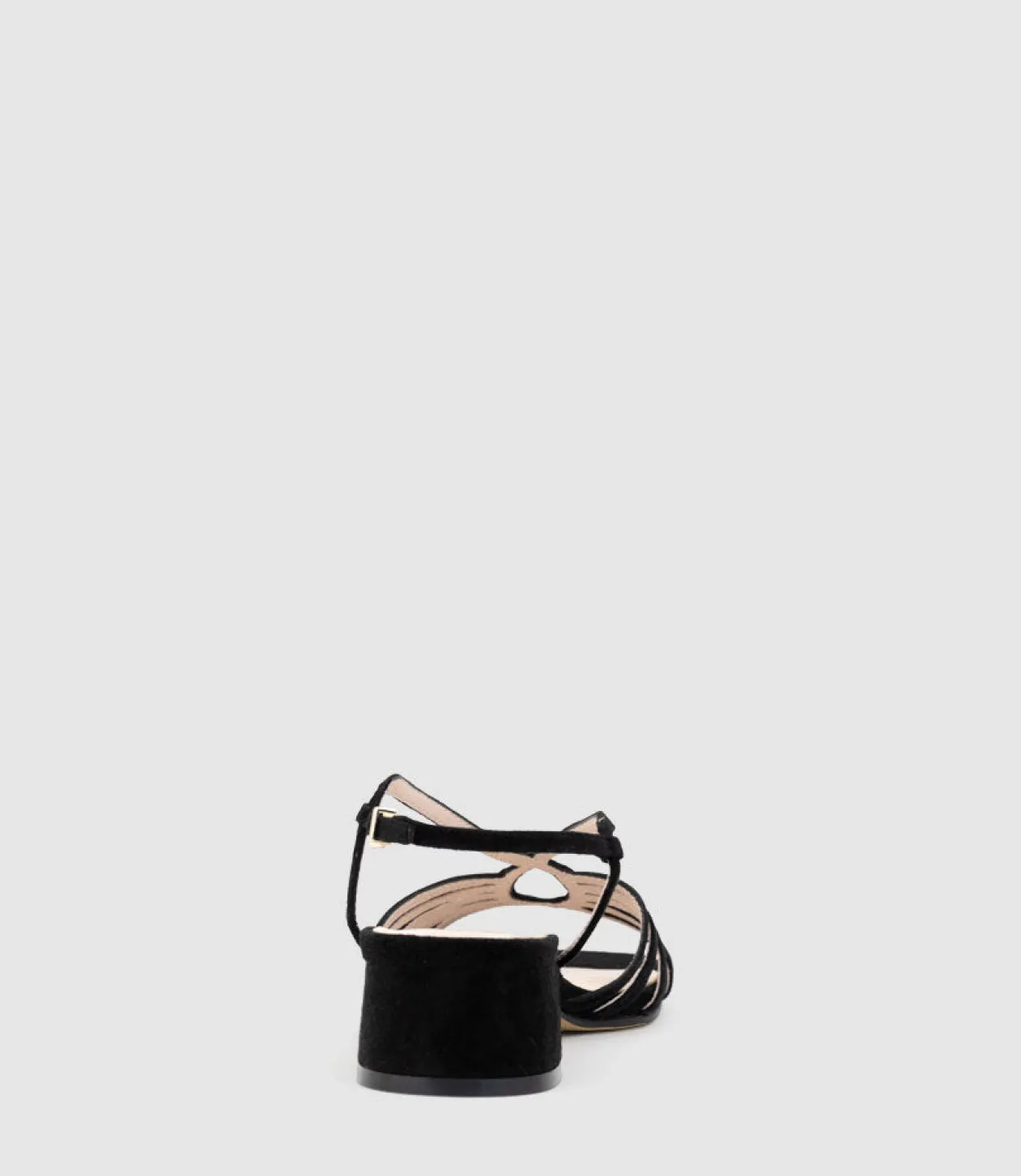 Sama35 Strappy Sandal In Black Suede