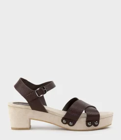 Samsa65 Studded Sandal On Unit In Brown