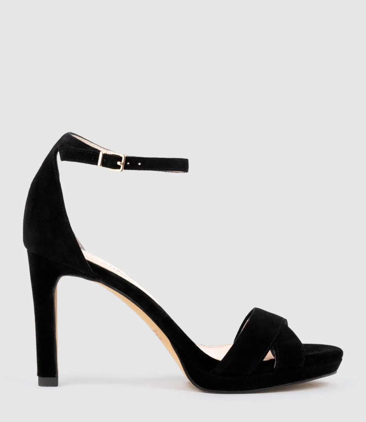 Santo90 Asymmetrical Platform Sandal In Black Suede