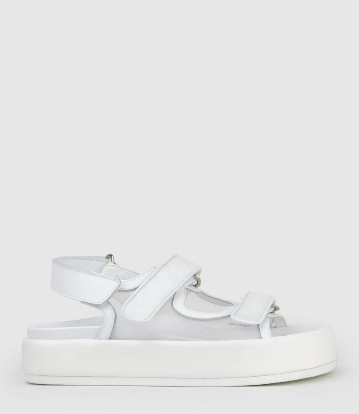 Saskia Mesh Footbed Sandal In White