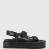 Saskia Mesh Footbed Sandal In Black