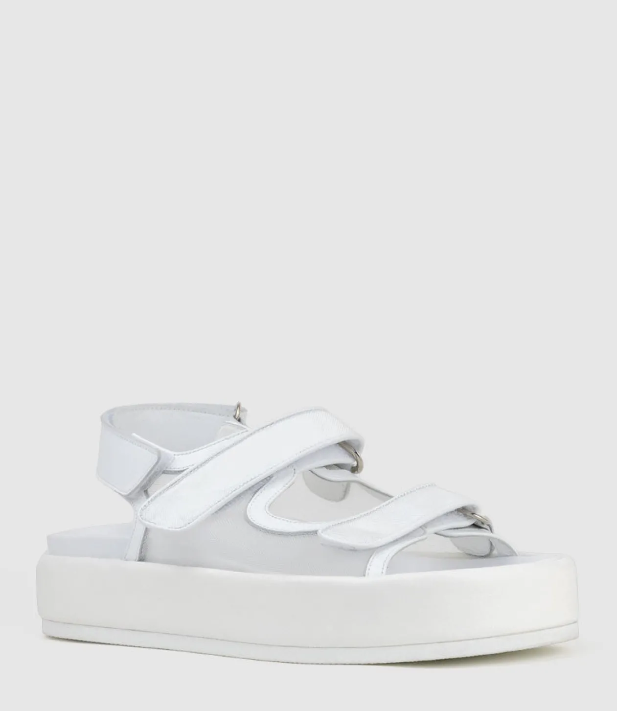 Saskia Mesh Footbed Sandal In White