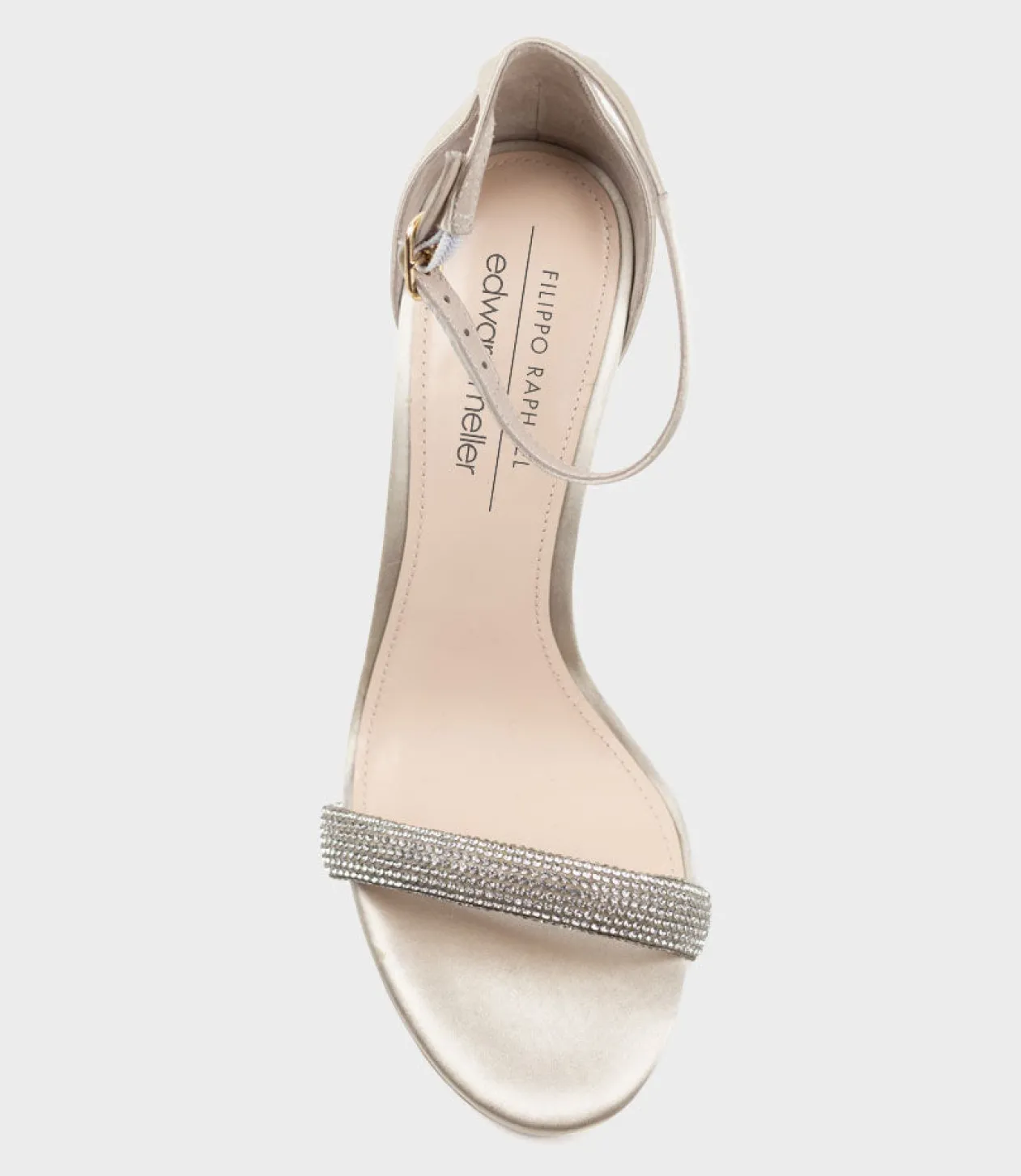 Satina90 Diamond Band Sandal Platform Sandal In Champagne Satin