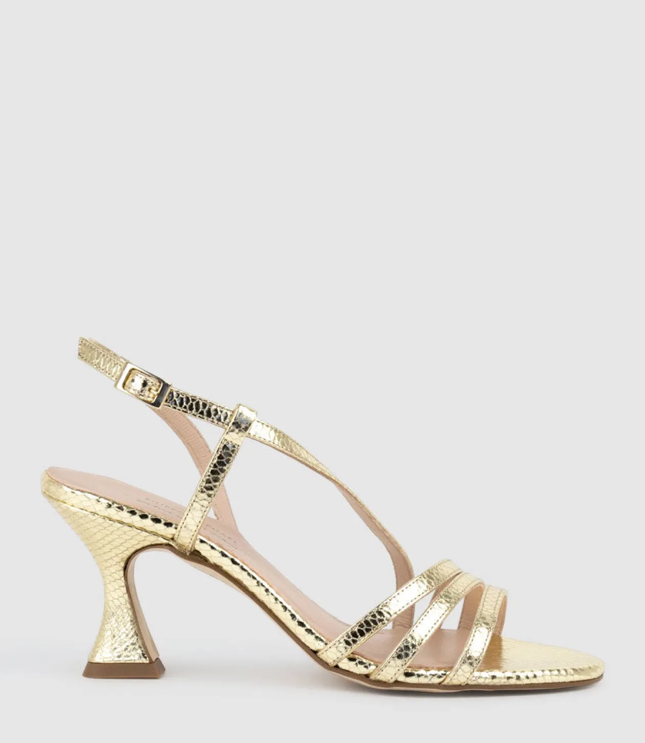 Sedai70 Strappy Sandal In Gold Snake