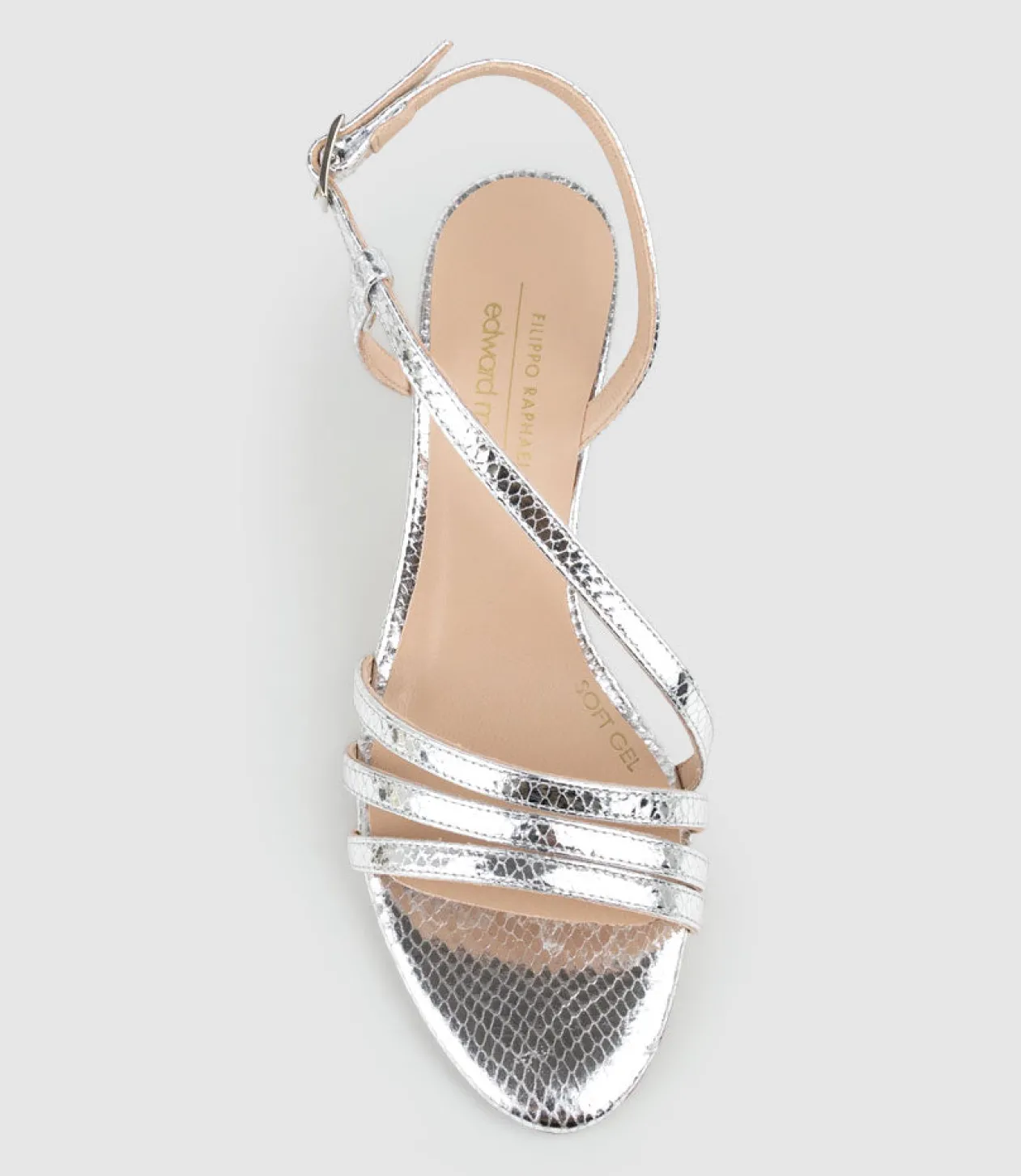 Sedai70 Strappy Sandal In Silver Snake