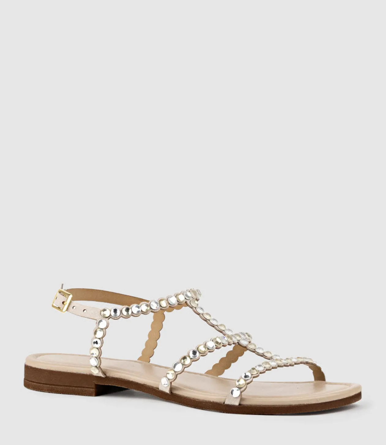Selan Crystal Sandal In Offwhite