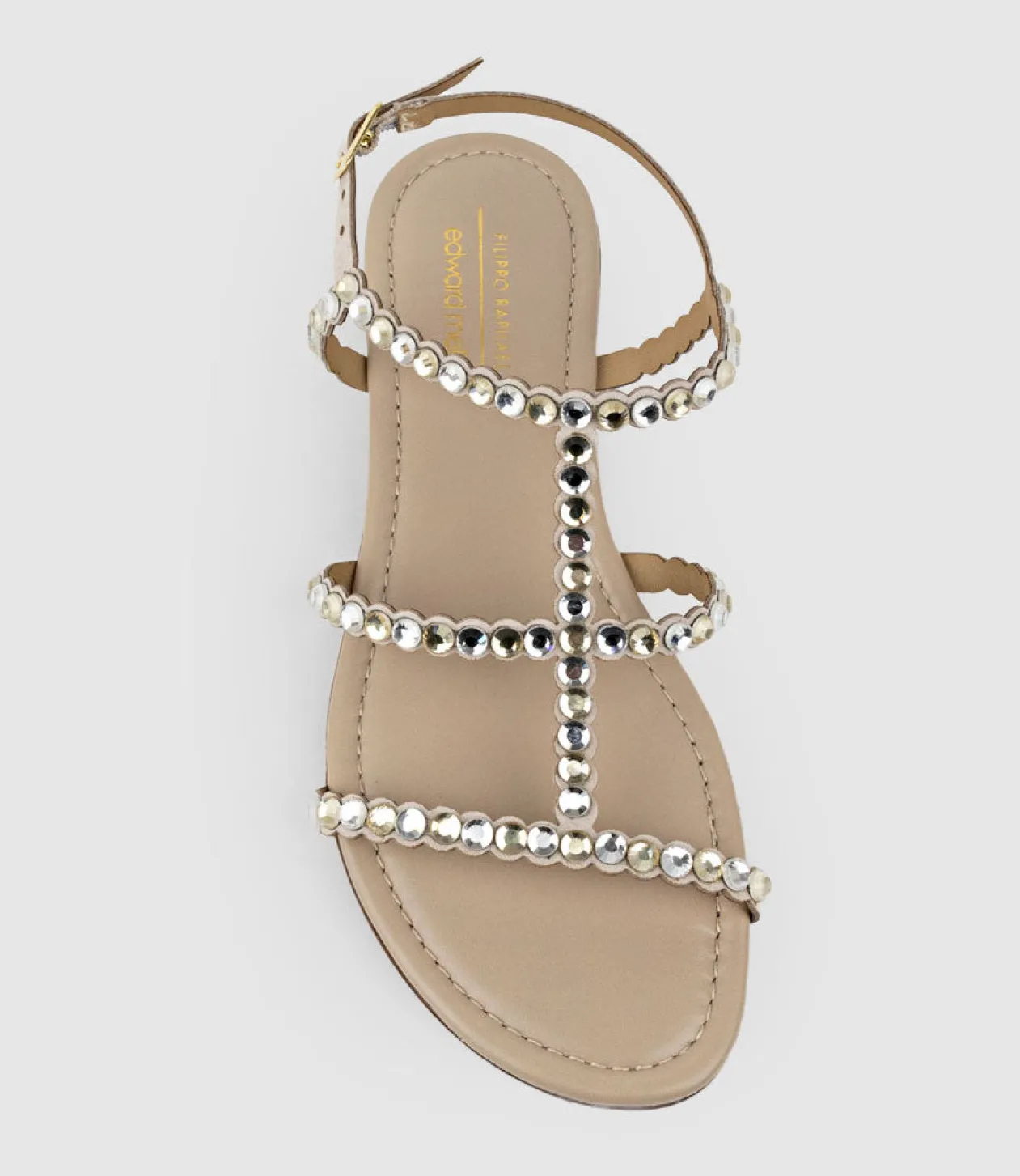 Selan Crystal Sandal In Offwhite