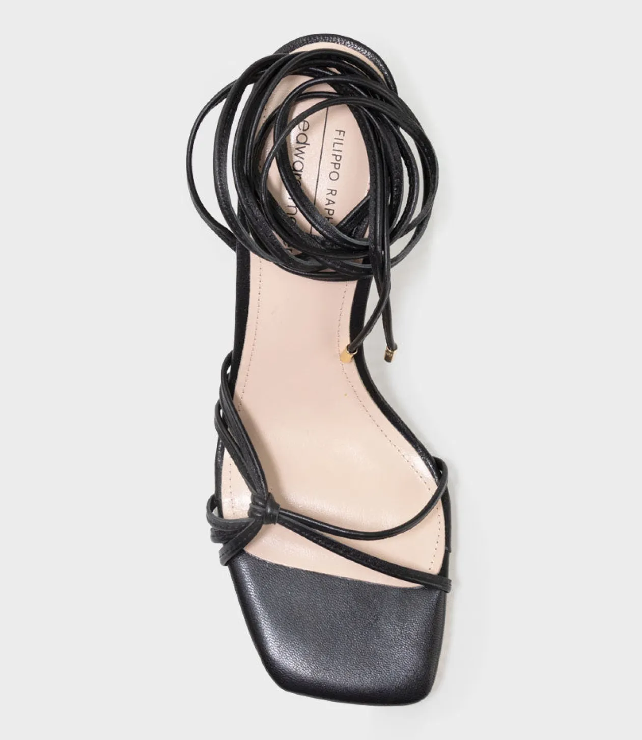 Sidney80 Square Toe Ankle Tie Sandal In Black