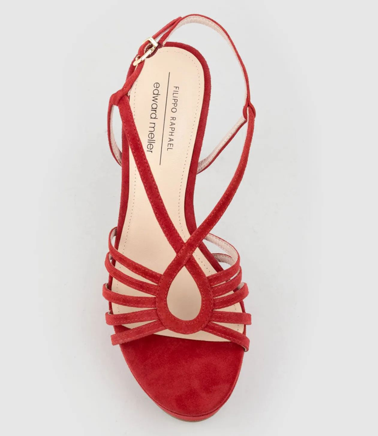 Sienna110 Strappy Platform Sandal In Red Suede