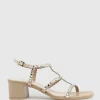 Simcha50 T Bar Crystal Sandal In Offwhite