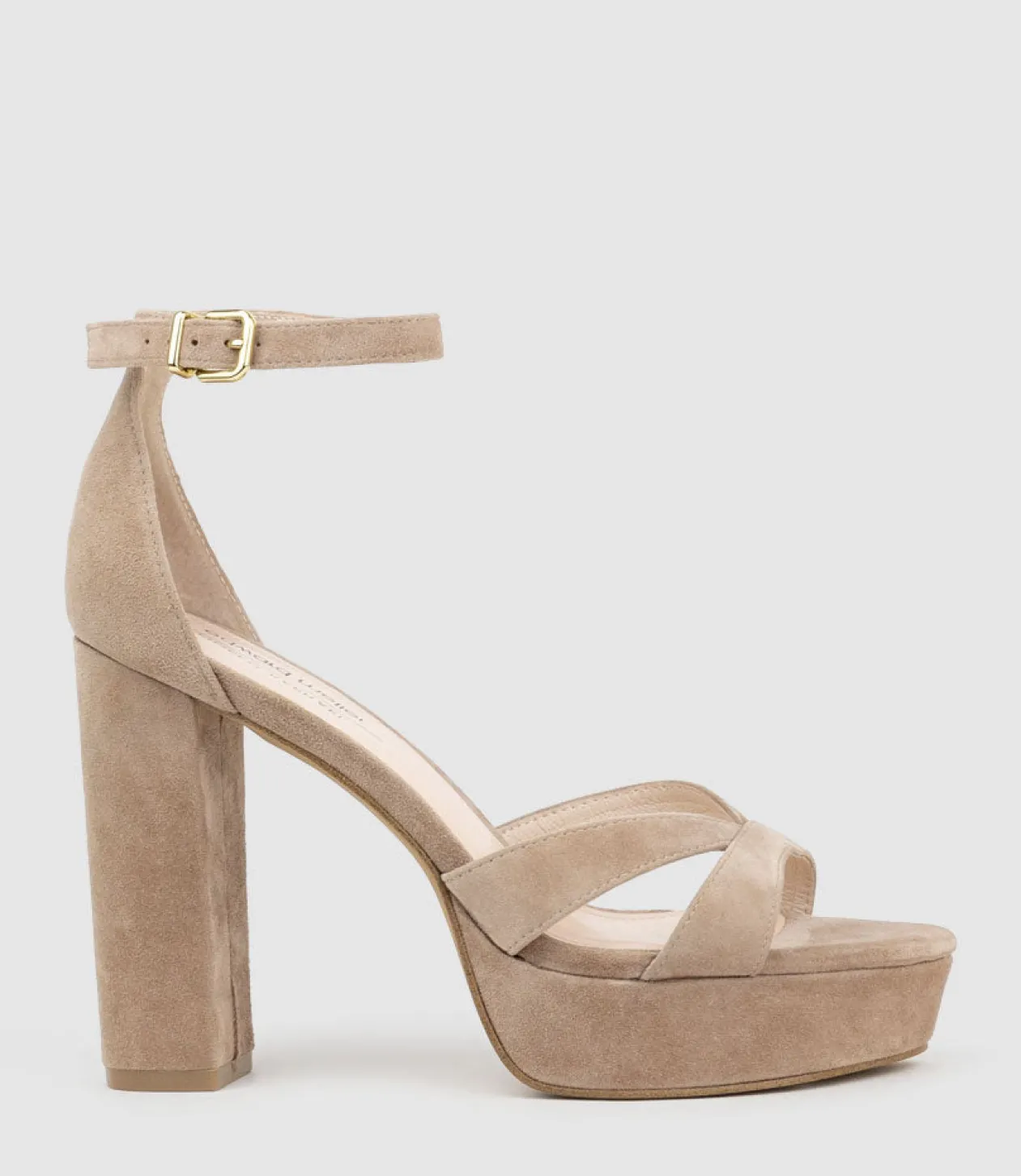 Sloane110 Platform Sandal In Nude Suede