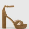 Sloane110 Platform Sandal In Tawny Suede