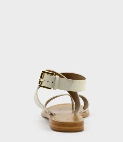 Solinda Ankle Wrap Sandal In White