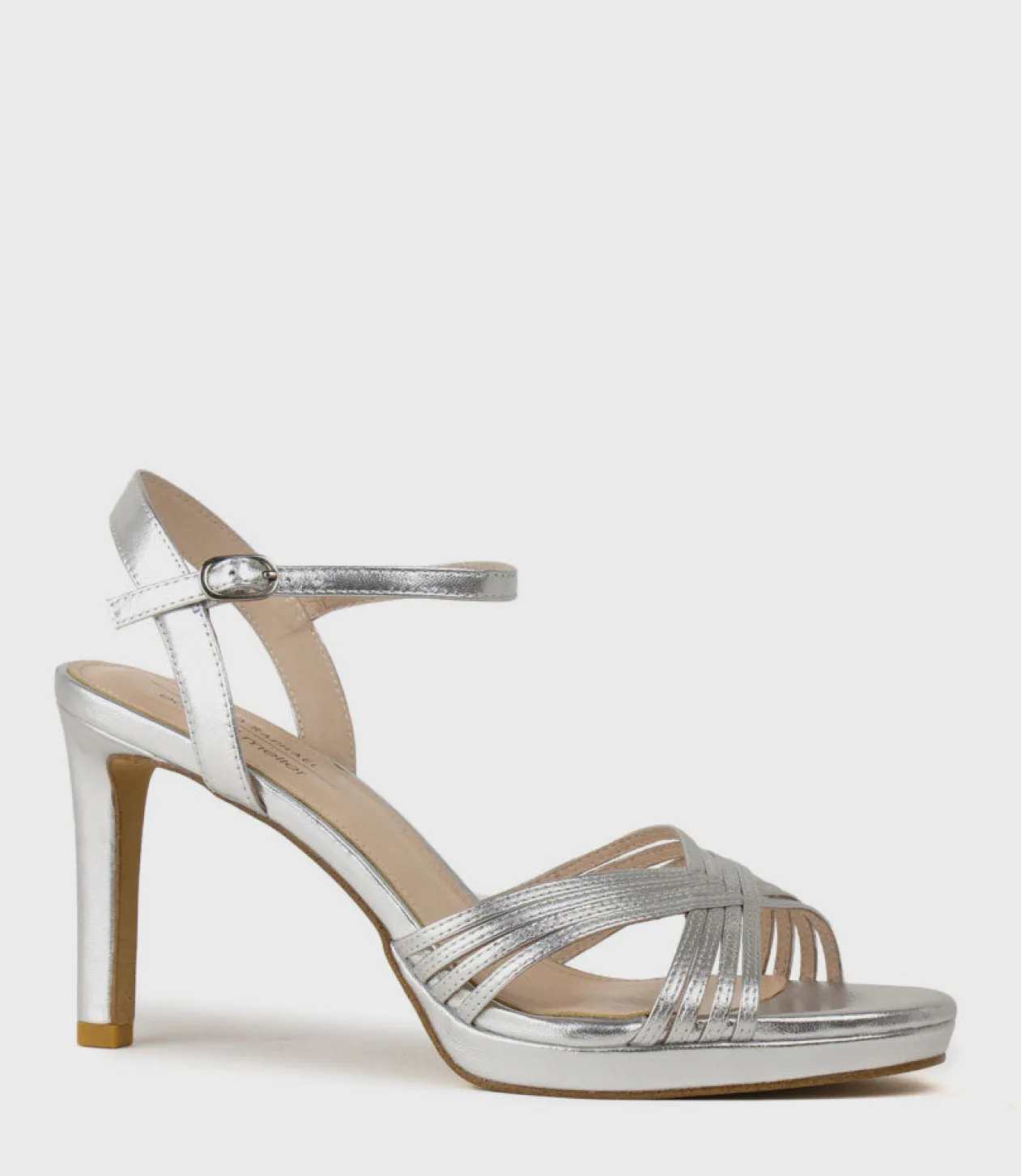Sona90 Cross Strap Platform Sandal In Silver