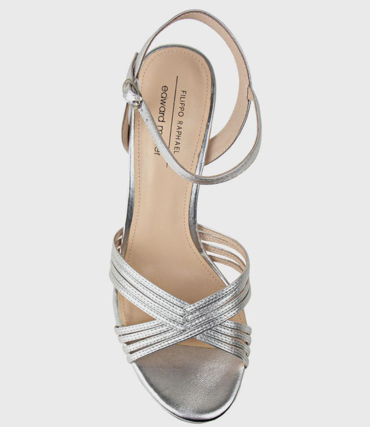 Sona90 Cross Strap Platform Sandal In Silver