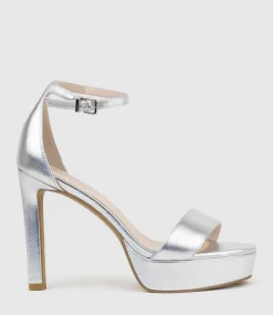 Sydney110 Single Strap Platform Sandal In Silver