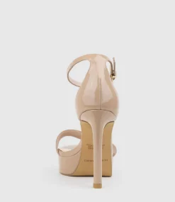 Sydney110 Single Strap Platform Sandal In Nude Patent