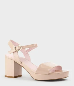 Sylas75 Platform Sandal In Nude Patent