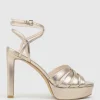 Syren110 Ankle Wrap Platform Sandal In Rosegold