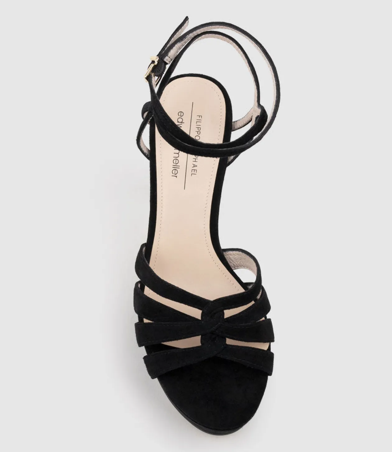 Syren110 Ankle Wrap Platform Sandal In Black Suede