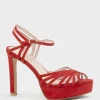 Syria110 Multistrap Platform Sandal In Red Suede