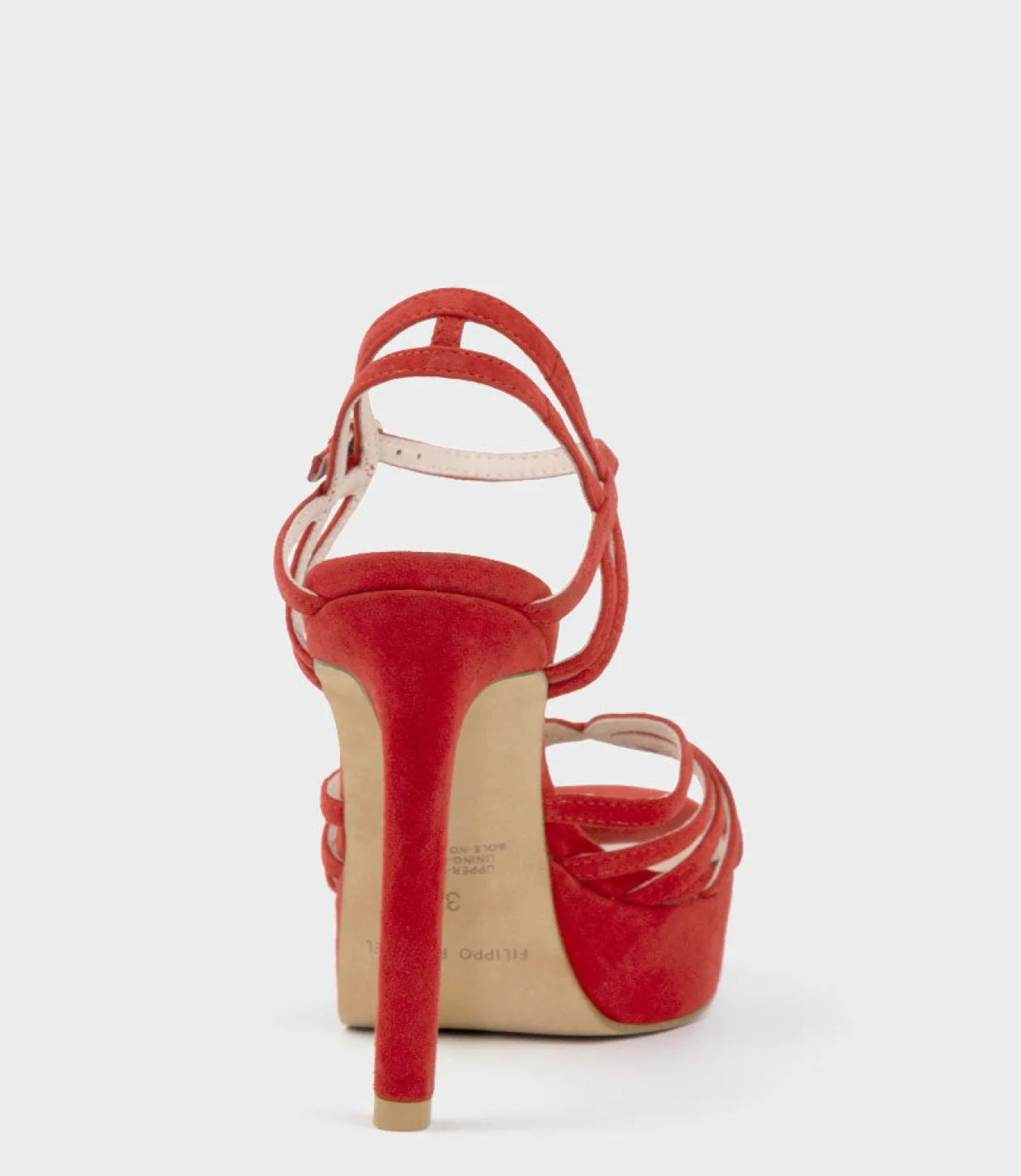 Syria110 Multistrap Platform Sandal In Red Suede