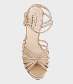 Syria110 Multistrap Platform Sandal In Nude Patent