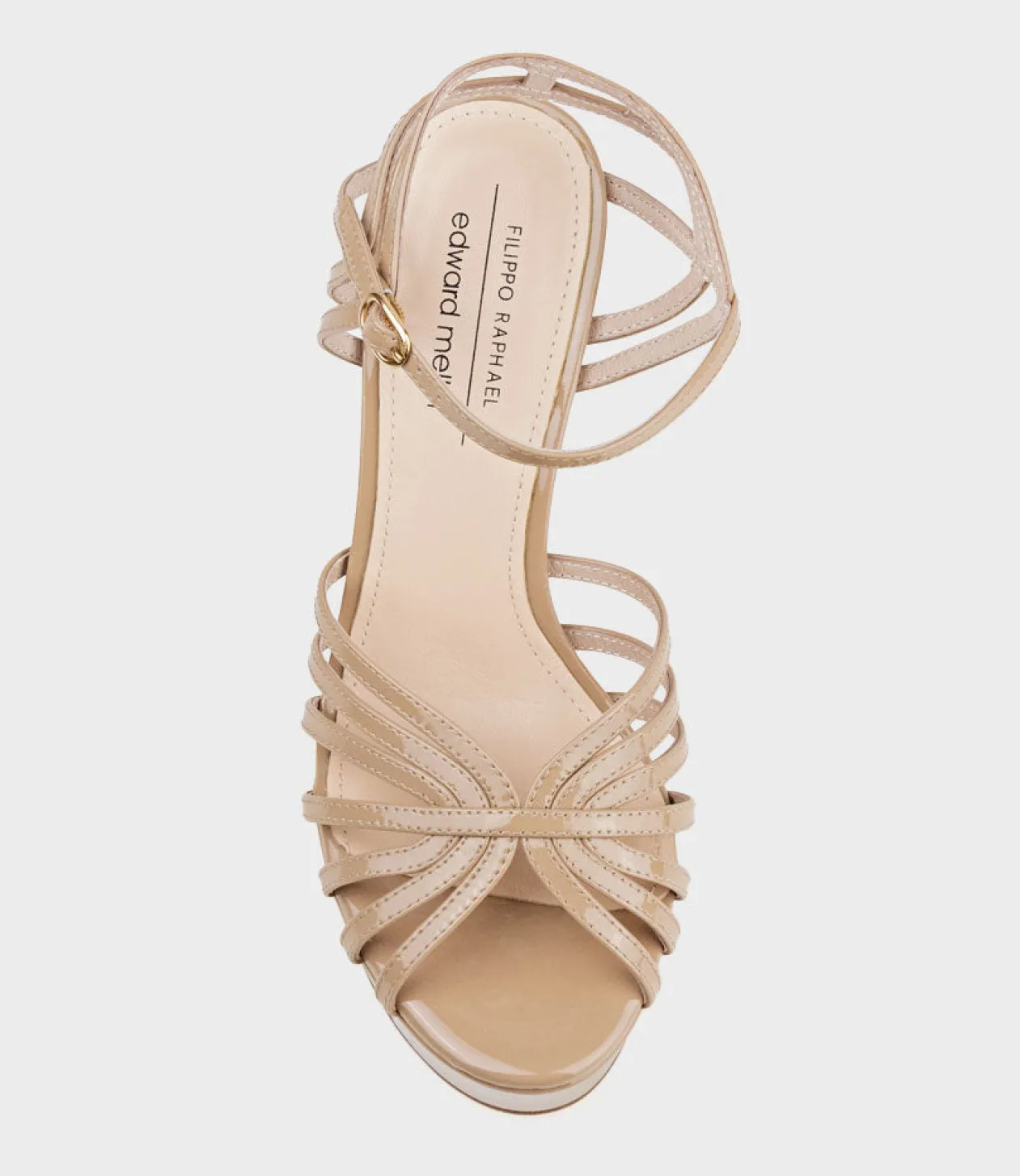 Syria110 Multistrap Platform Sandal In Nude Patent
