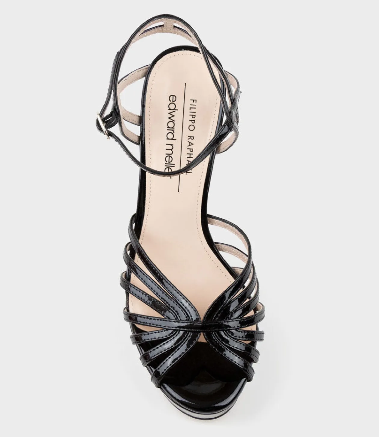 Syria110 Multistrap Platform Sandal In Black Patent