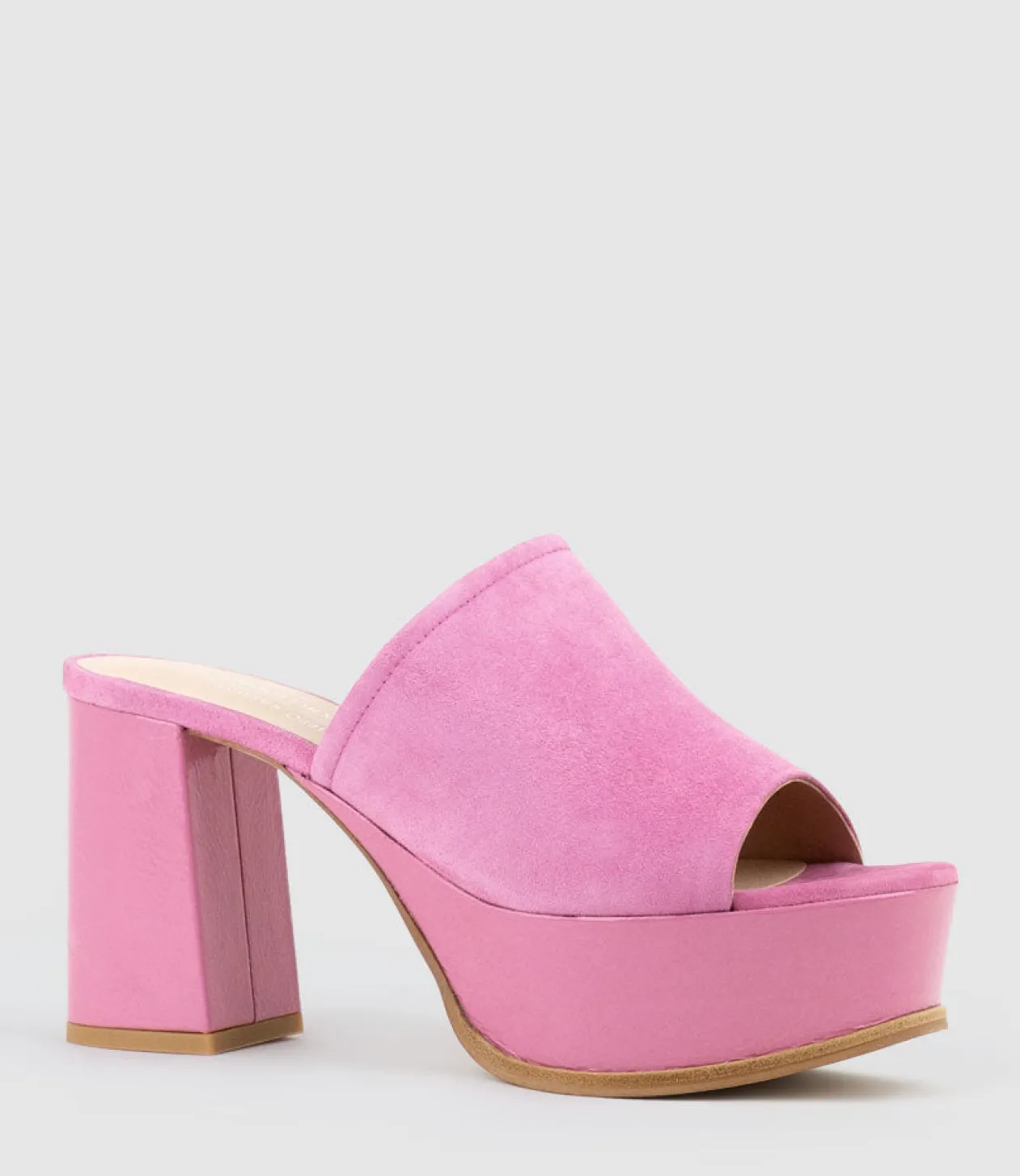 Talin90 Platform Combo Slide In Fuchsia Suede
