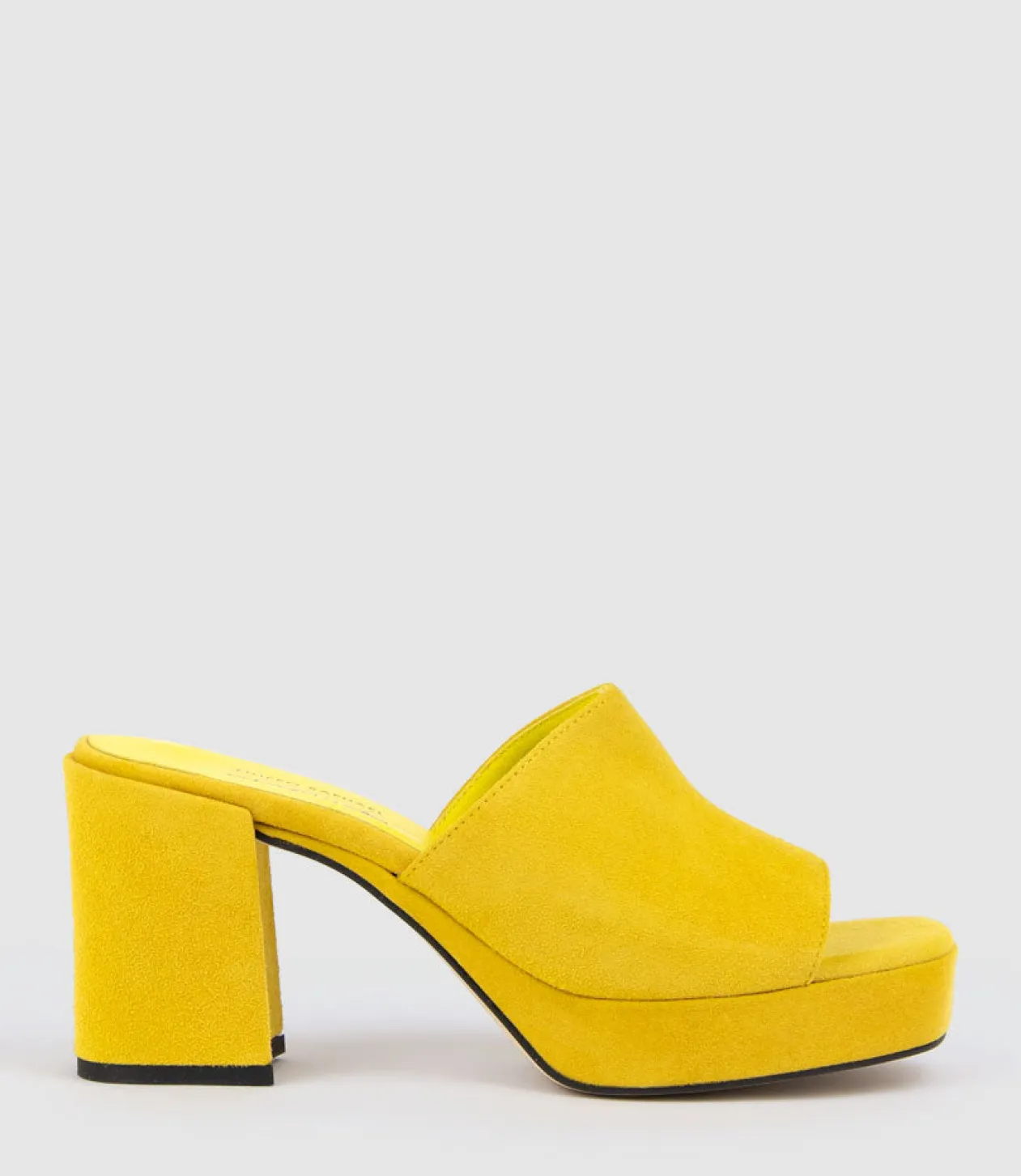 Tilla90 Platform Slide In Yellow Suede
