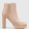 Ulias110 Half N Half Platform Boot In Nude Calf