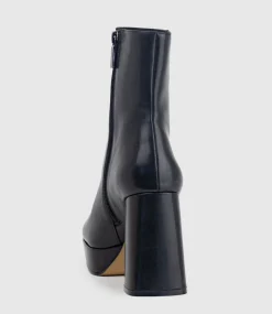 Uriel95 Platform Boot In Black Baby Calf