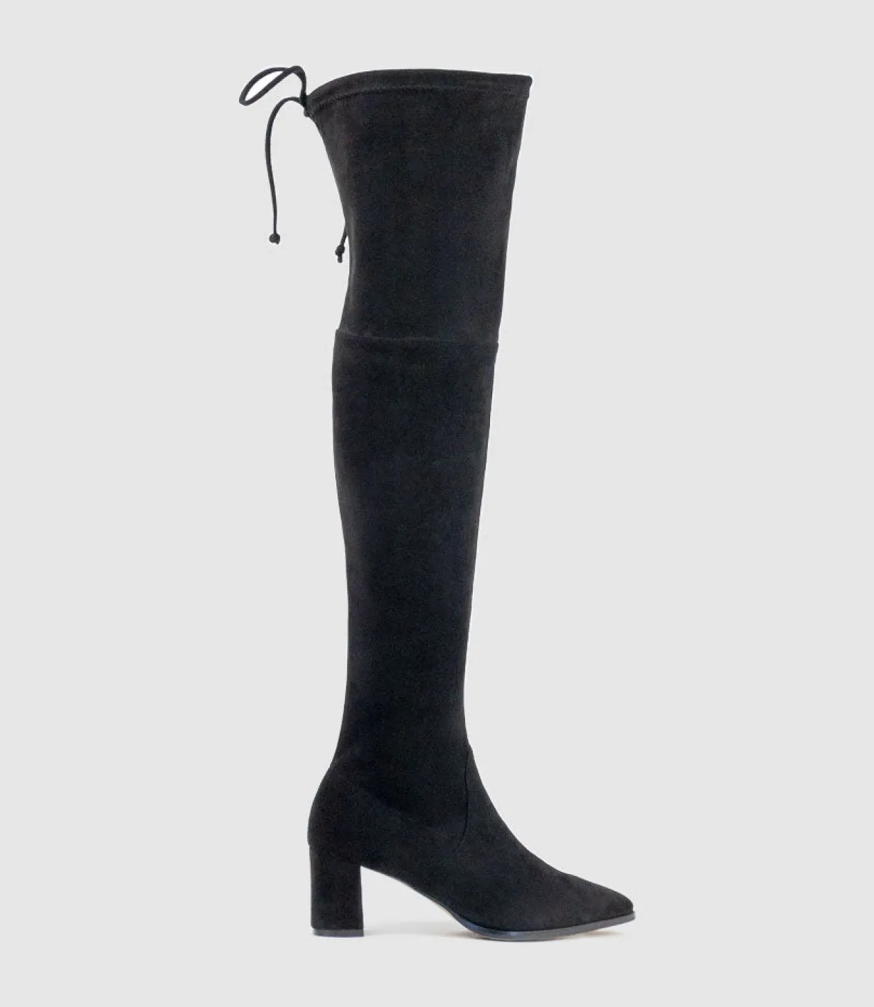 Valor60 Otk Block Heel Boot In Black Suede