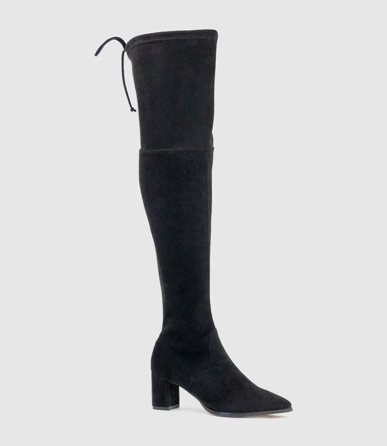 Valor60 Otk Block Heel Boot In Black Suede