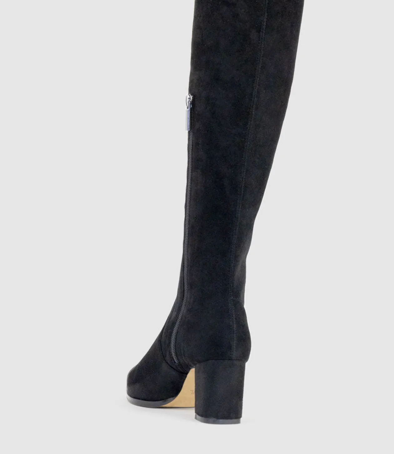 Valor60 Otk Block Heel Boot In Black Suede