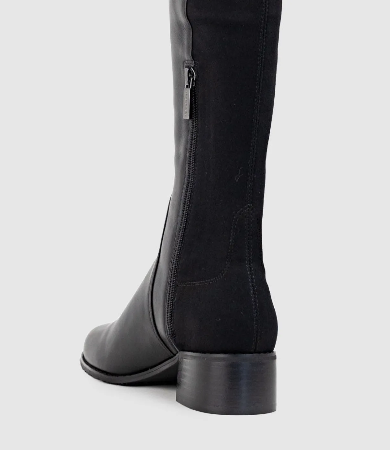 Vara40 Half And Half Knee High Boot In Black