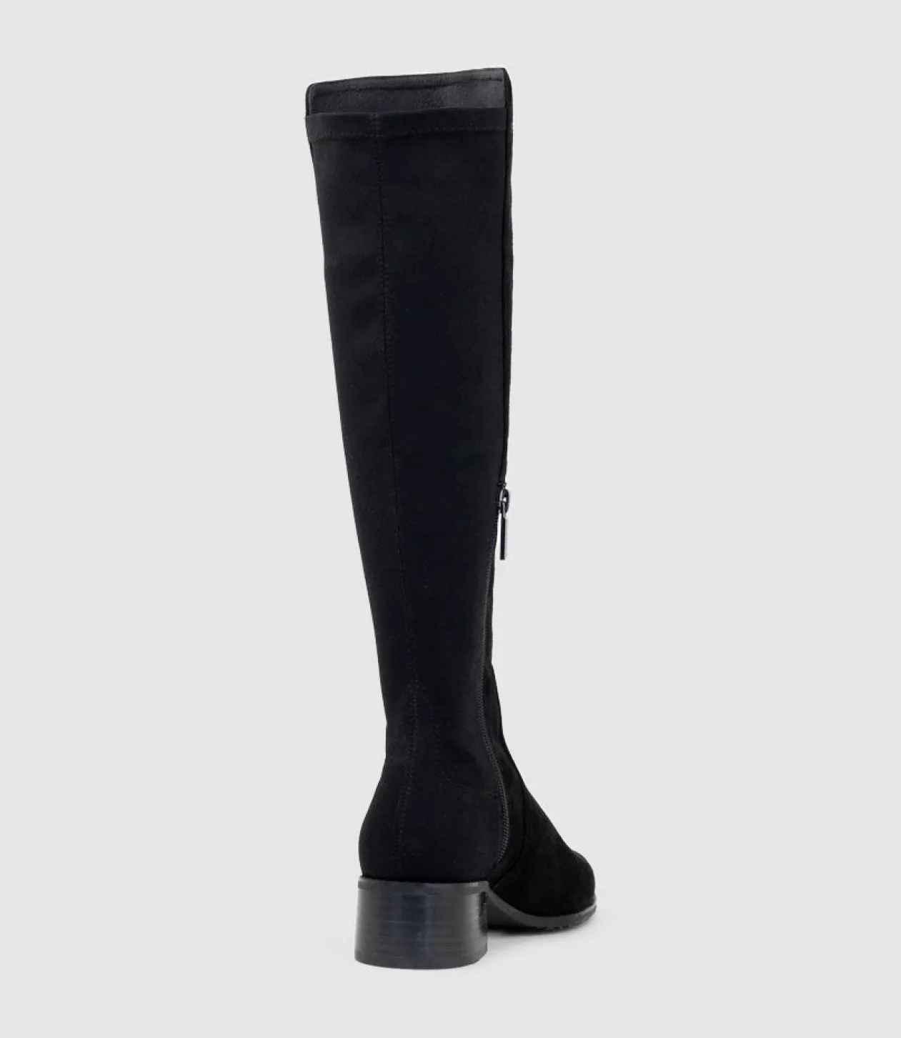 Vara40 Half And Half Knee High Boot In Black Suede