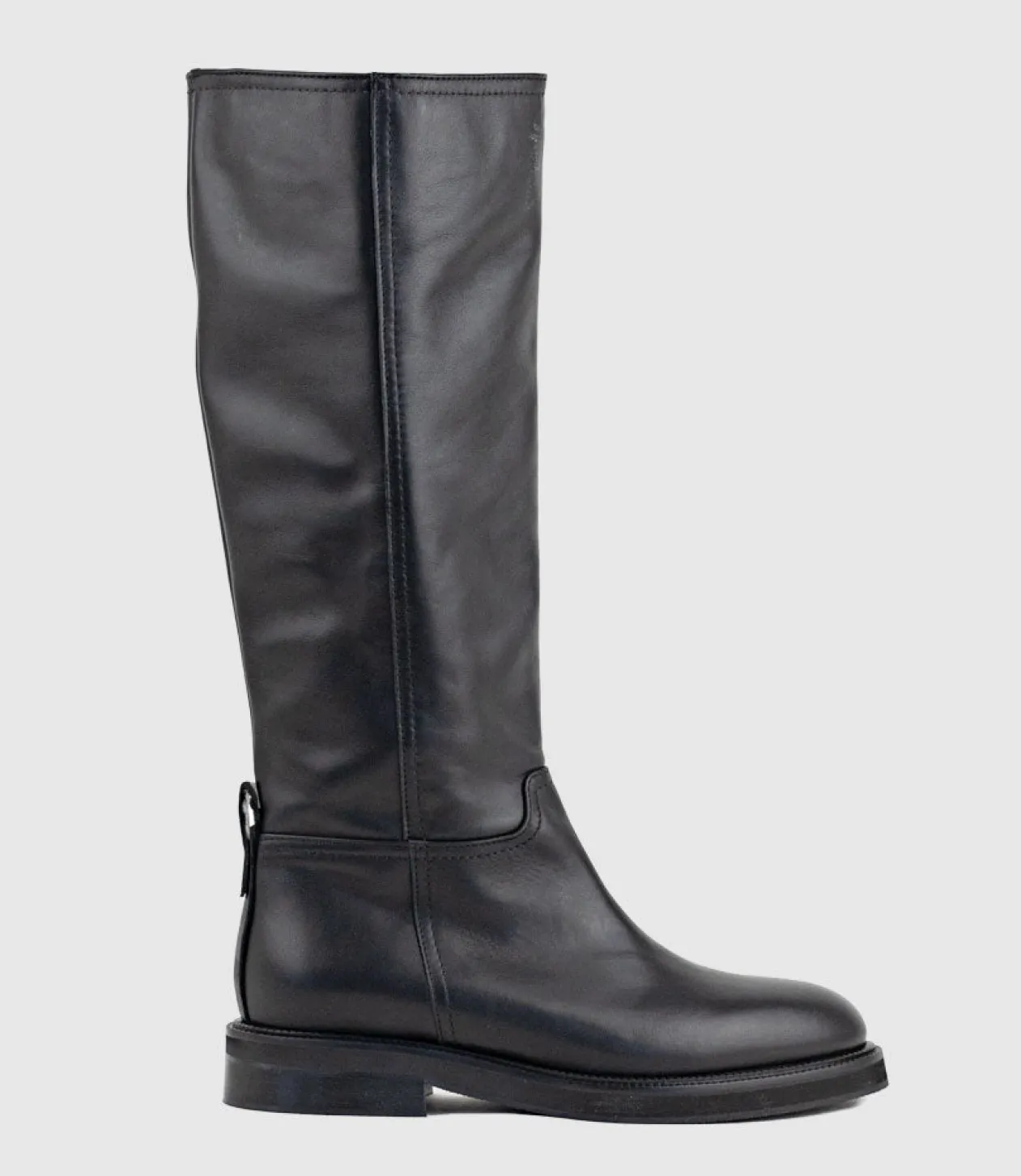 Vasile Knee High Boot With Gusset In Black