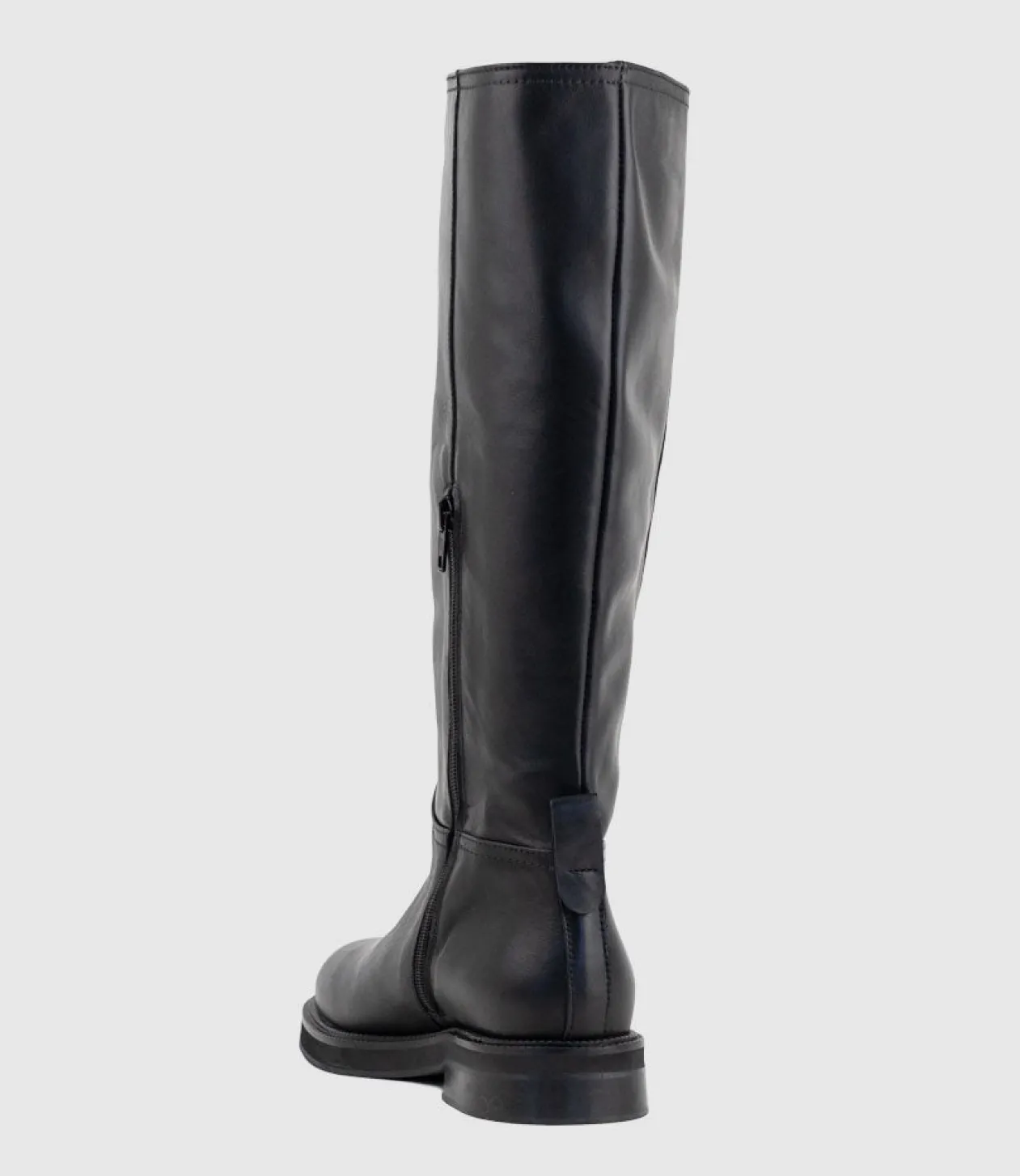 Vasile Knee High Boot With Gusset In Black