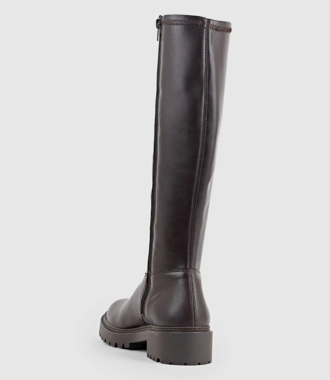 Vaught Stretch Knee High Boot In Brown