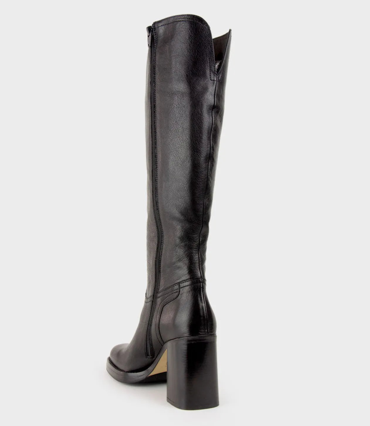Veil Block Heel Knee High Boot In Black