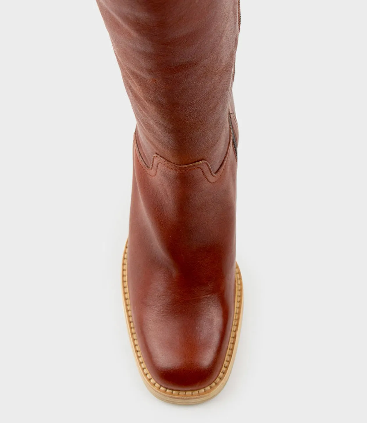 Veil Block Heel Knee High Boot In Rust