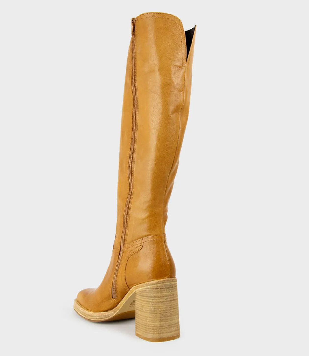 Veil Block Heel Knee High Boot In Camel