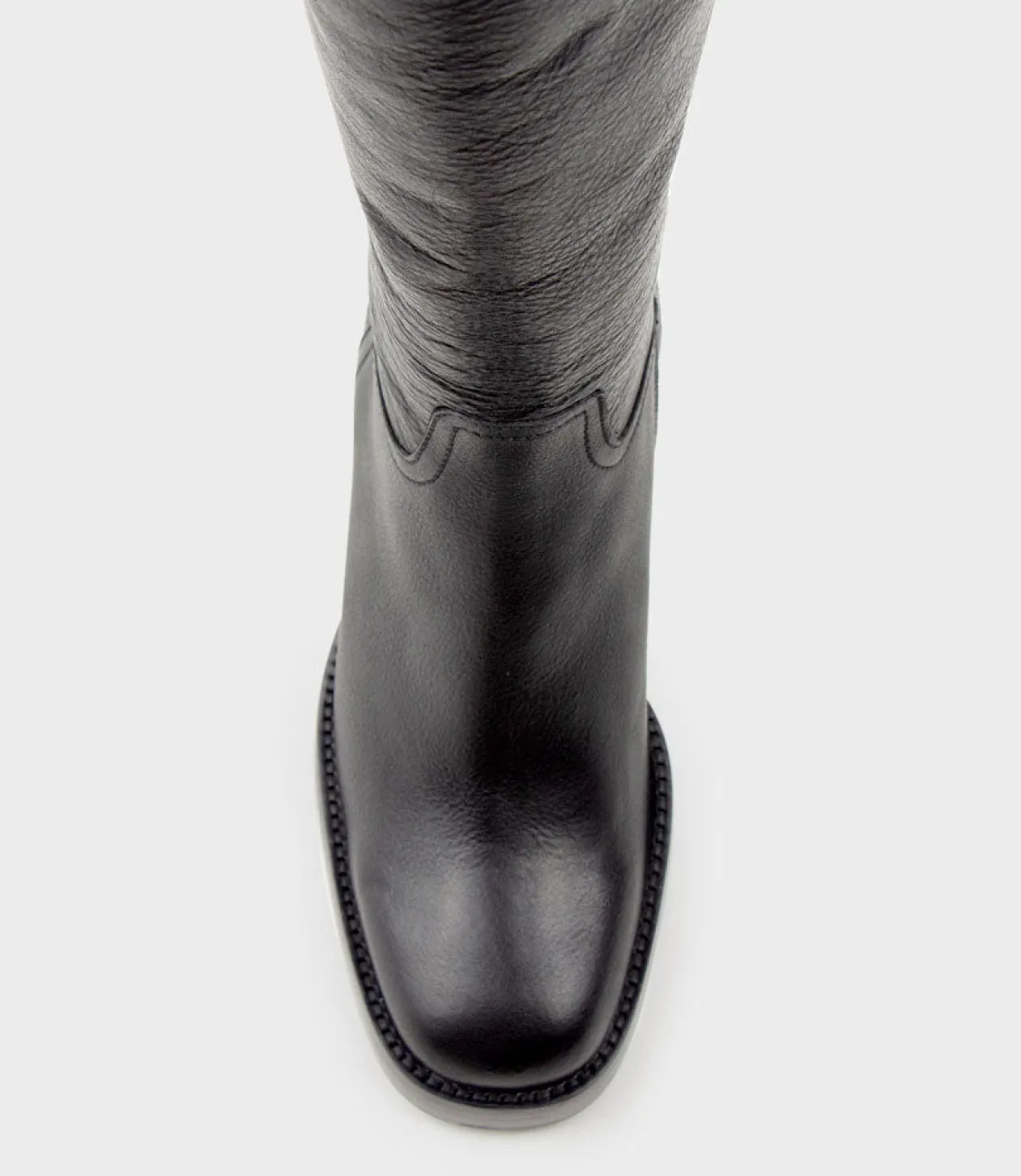 Veil Block Heel Knee High Boot In Black
